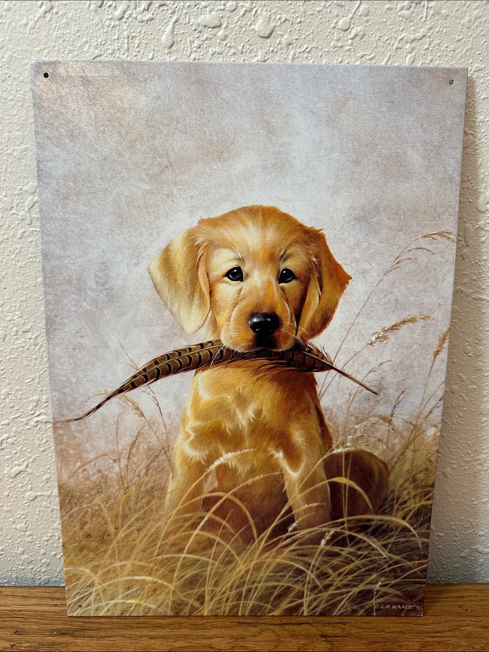 Golden Retriever Metal Sign artwork by L.R. KAATZ Vintage